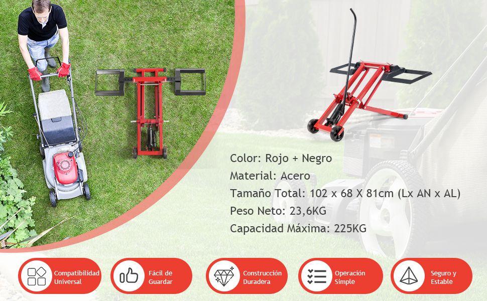 Cortacésped con elevador