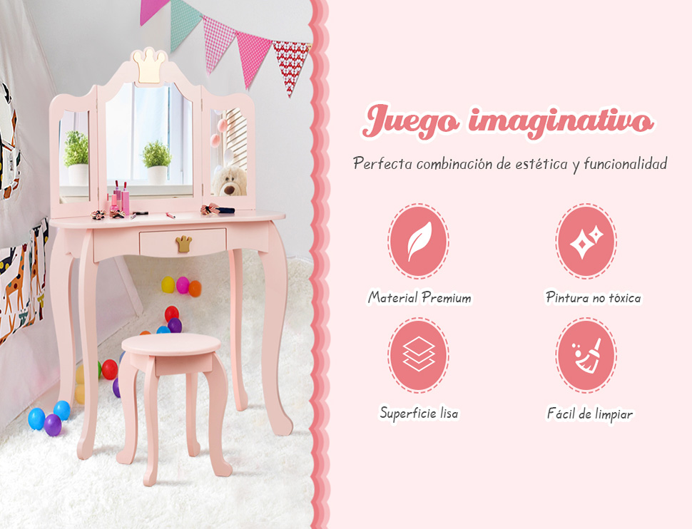 Tocador-y-Silla-para-Ninas-con-Cajon-y-Espejo-HW65299PI-A