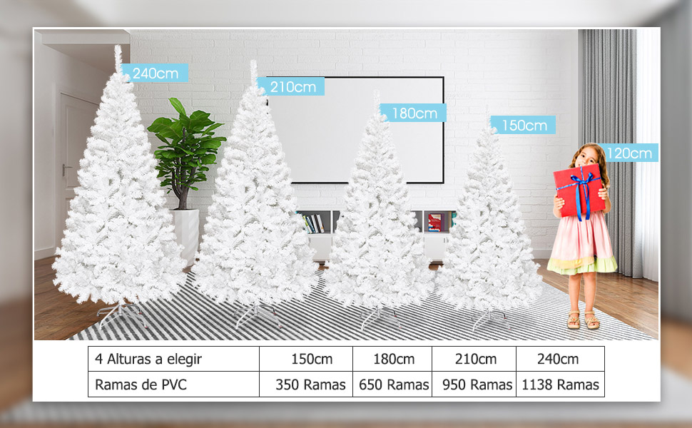 Árbol de Navidad Artificial Blanco