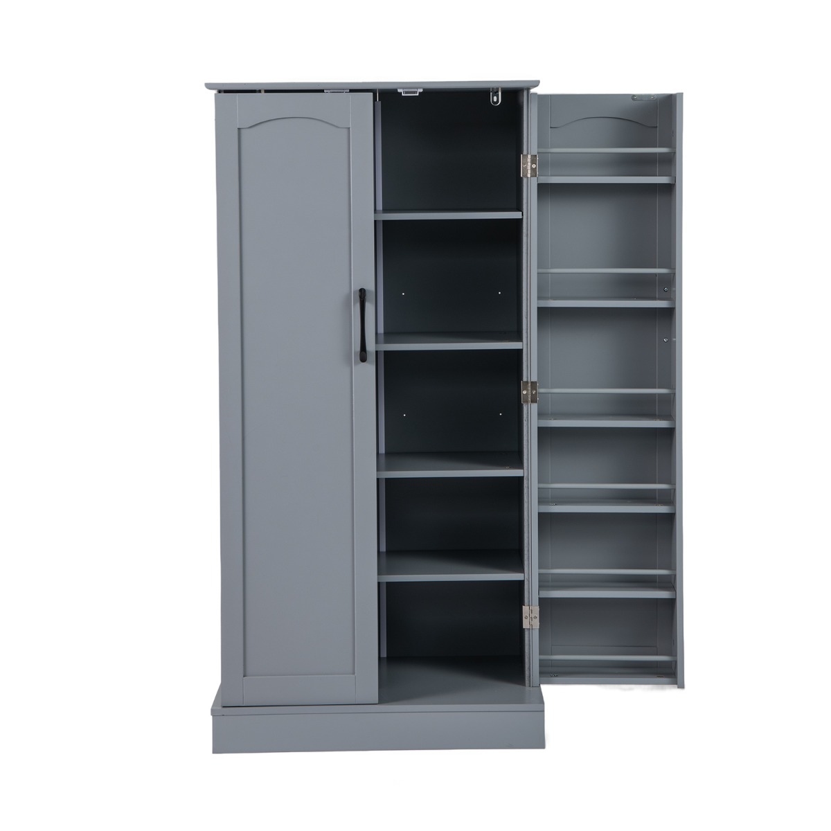Armario de Despensa con 2 Puertas y 16 Estantes Dispositivos Antivuelco Moderno Armario para Salón Comedor 60 x 40 x 120 cm Gris Costway