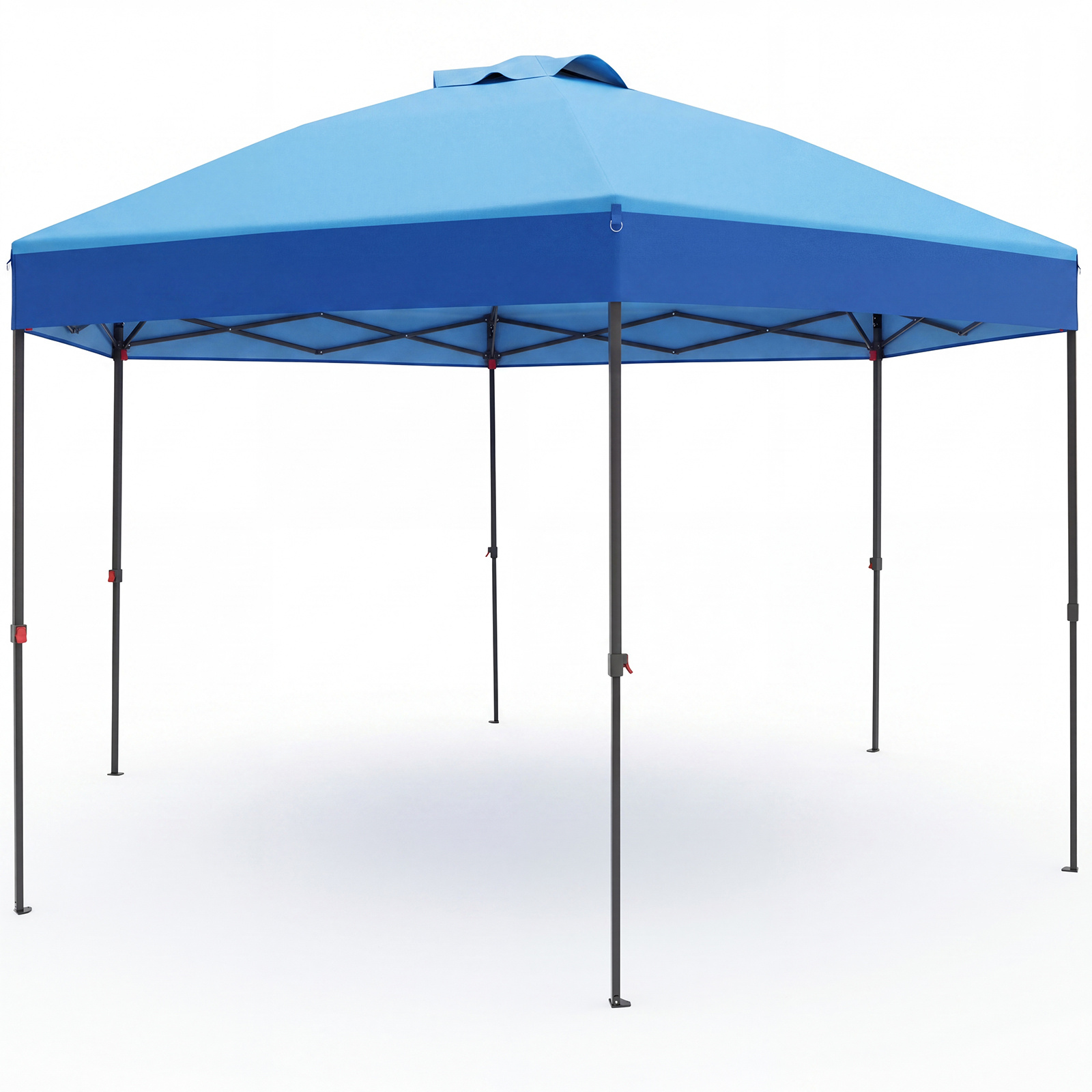 Carpa Plegable Cenador Jardín Altura Ajustable Marco Metálico Tejido Impermeable Cuerdas Estacas Bolsa Transporte para Camping Fiestas Azul Costway