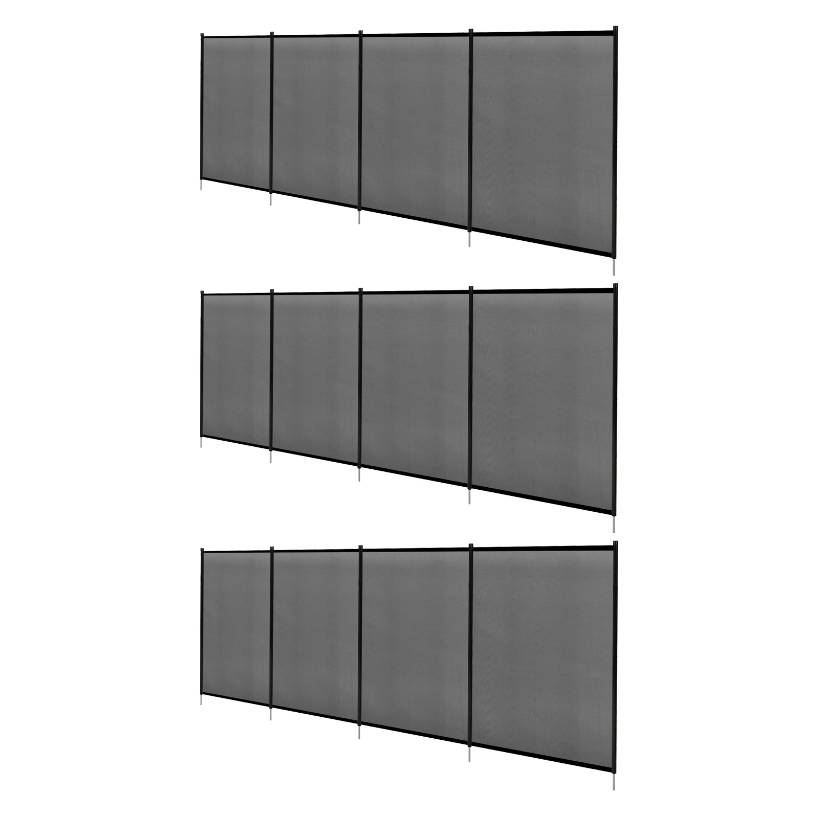 Juego de 3 Vallas de Seguridad para Piscina de Teslin Pantalla para Balcón Ocultación de Barrera Protección de Piscina Malla contra Rayos UV Costway