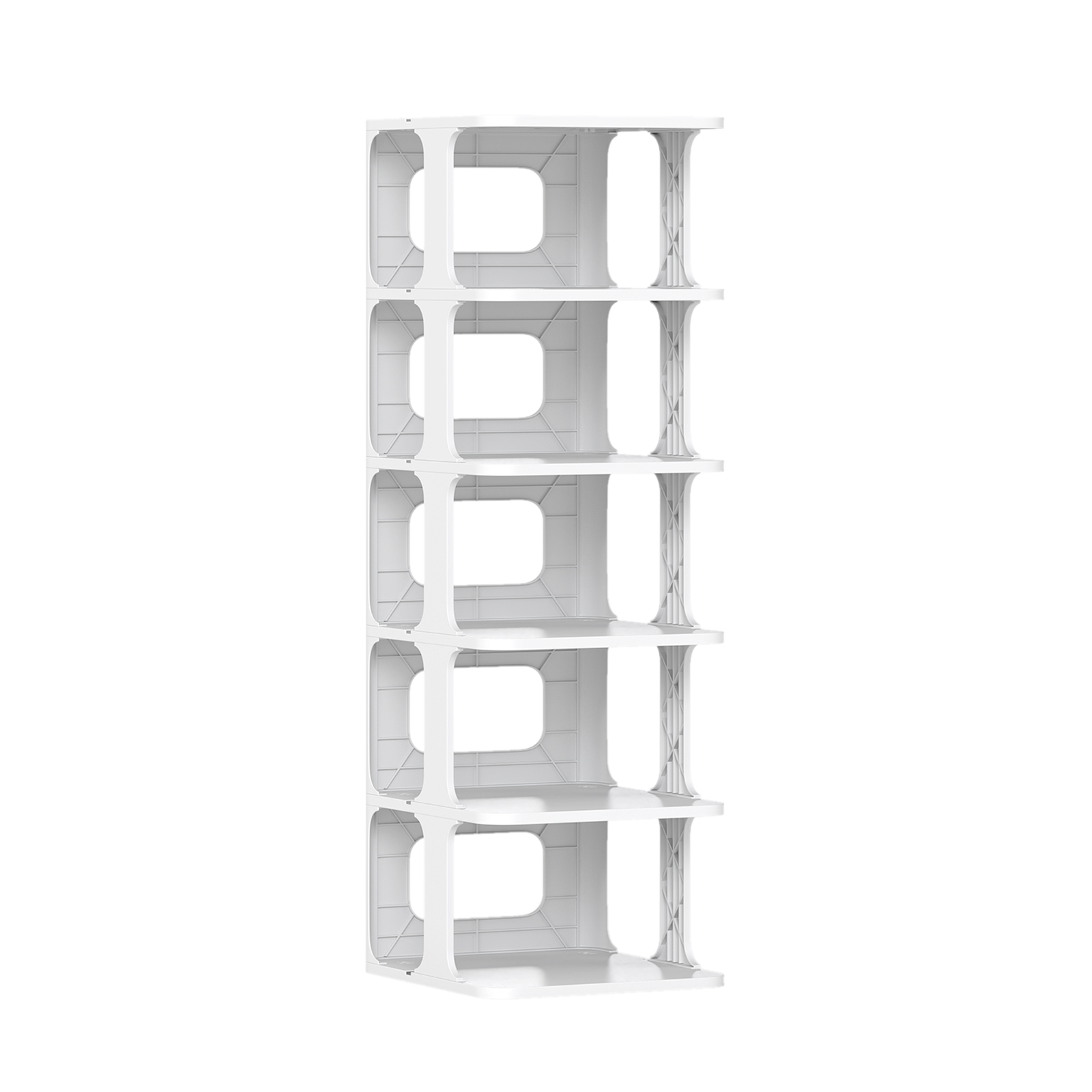 Organizador Zapatos Apilable 6 Niveles Estante Estrecho Vertical Ahorra Espacio Montaje sin Herramientas Blanco Costway