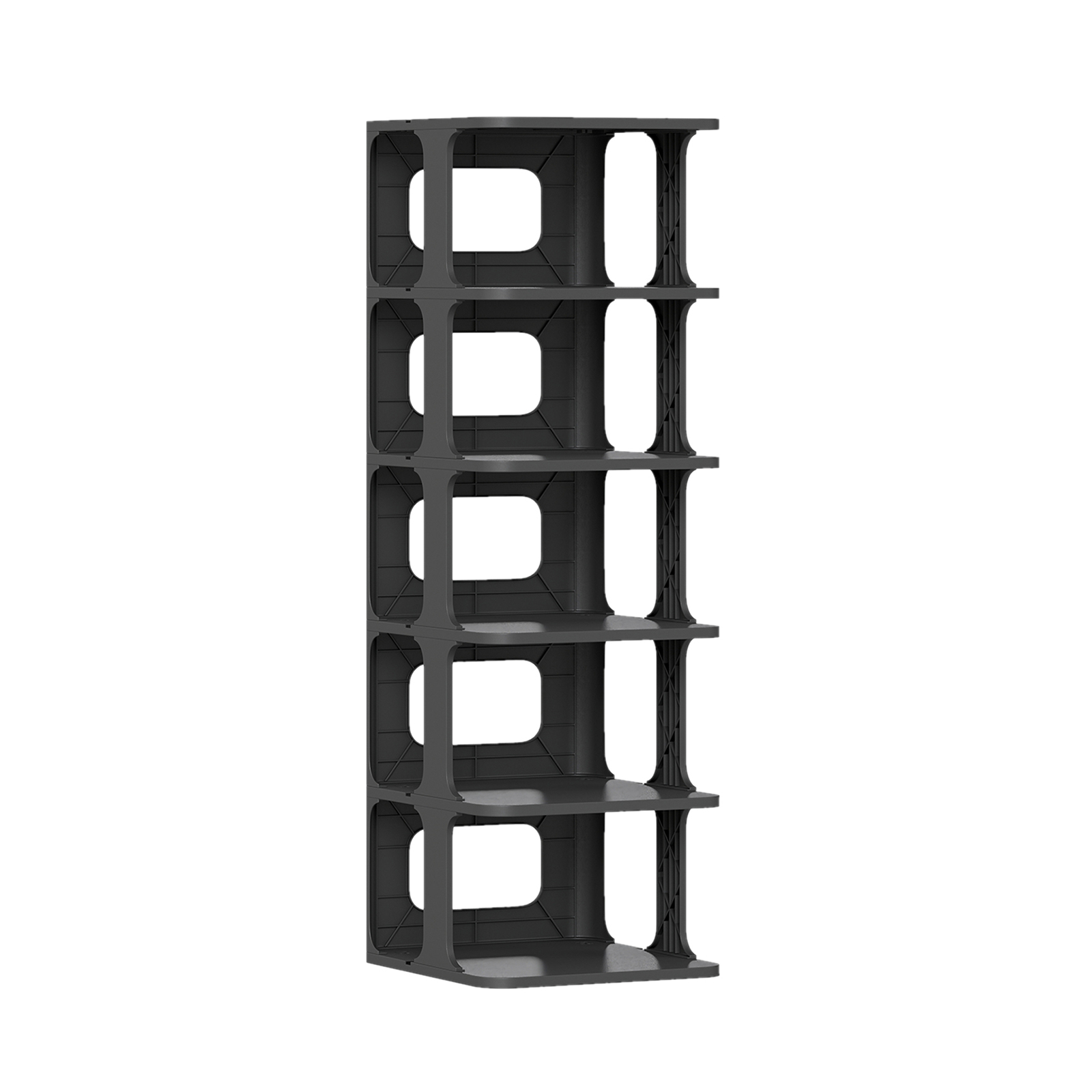 Organizador Zapatos Apilable 6 Niveles Estante Estrecho Vertical Ahorra Espacio Montaje sin Herramientas Negro Costway