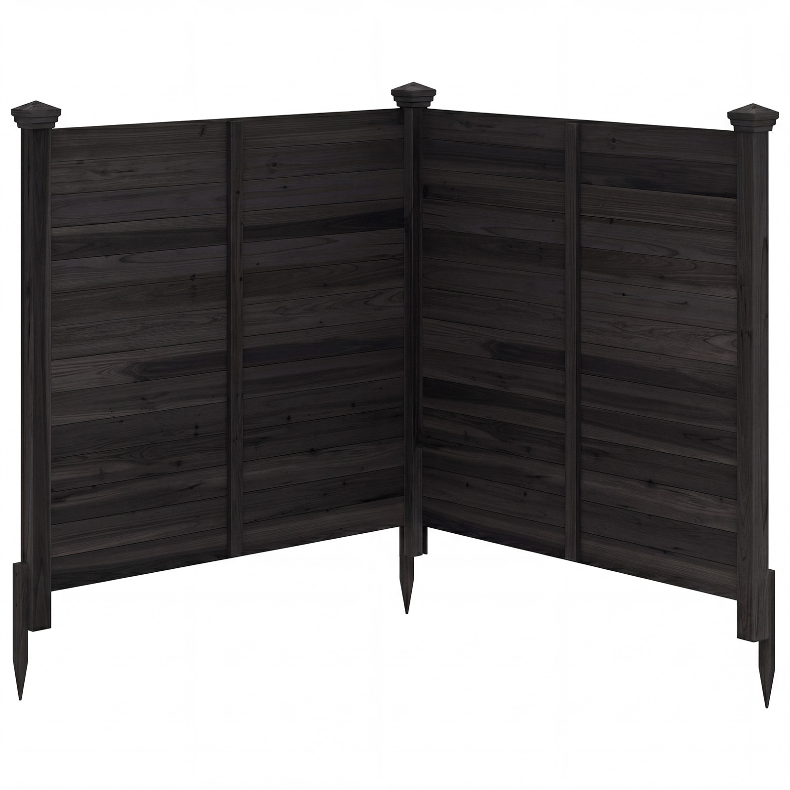 Pantalla Privacidad Exterior 2 Paneles con Estacas Metálicas para Aire Acondicionado Cubo Basura Jardín 119x119cm Negro Costway