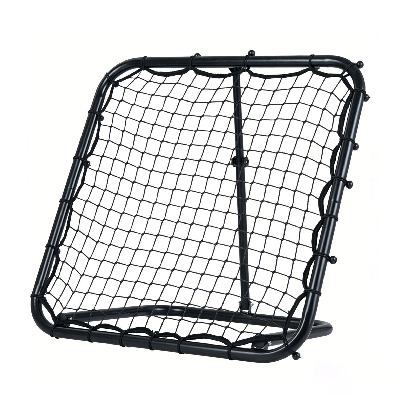 Red de Rebote Plegable para Fútbol Ajustable en 4 Posiciones con Marco Metálico para Voleibol Tenis Béisbol Niños Adultos Negro Costway