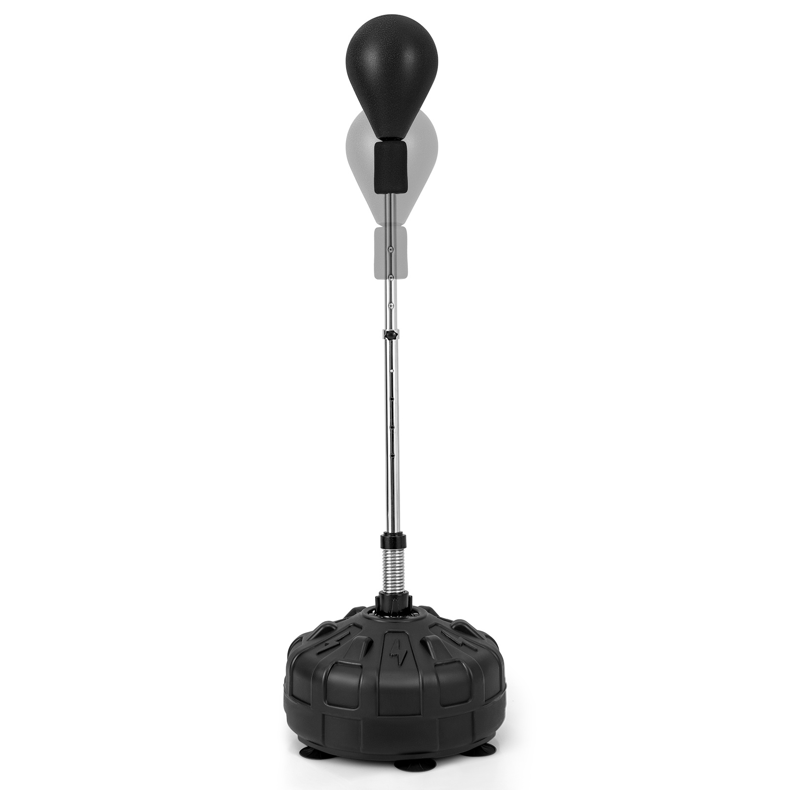 Saco de Boxeo de Pie con Base Pelota de Velocidad Altura Ajustable en 4 Niveles Ventosas y Guantes para Adultos y Adolescentes Negro Costway