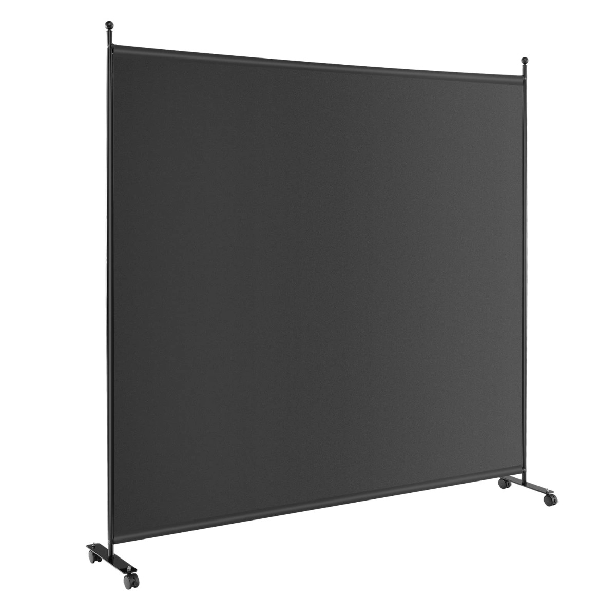 Biombo Separador de Ambientes de 1 Panel con Ruedas Bloqueables Pared de Separador Separador de Privacidad Independiente Negro Costway