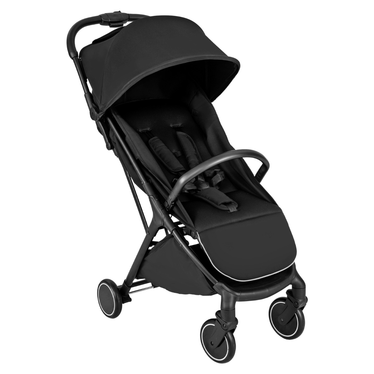 Cochecito Ligero para Bebé Compacto de Viaje Diseño Plegado por Gravedad con una Mano Portátil con Respaldo Reclinable Capota Negro Costway
