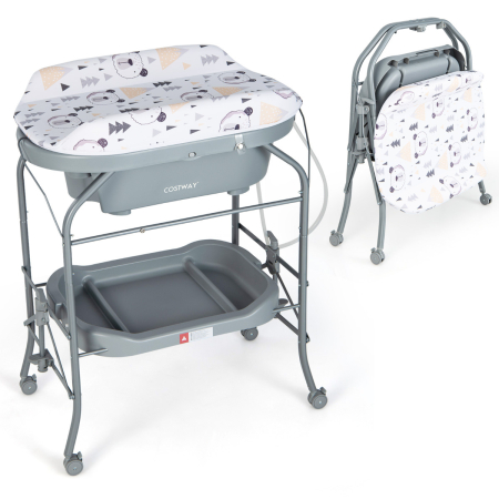 INFANS Silla alta 5 en 1 para bebé, juego de sillas convertibles de mesa  para niños pequeños, mecedora, asiento multifunción con ruedas universales