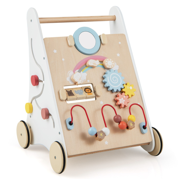  Andadores de madera para bebés de 1 año de edad, centro de  actividades de aprendizaje de empujar y tirar con clasificador de formas de  xilófono, juguetes Montessori : Juguetes y Juegos