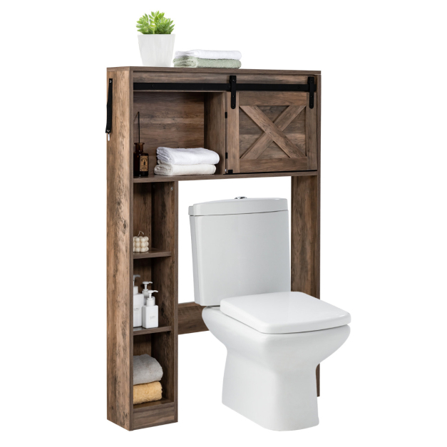Armario WC, mueble de aseo de 2 puertas con estantes diseño
