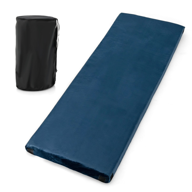 Colchón de Camping Enrollable Impermeable Estera De Dormir Portátil Ligera  para Exteriores con Bolsa 183 x 62,5 x 6,5cm Azul - Costway