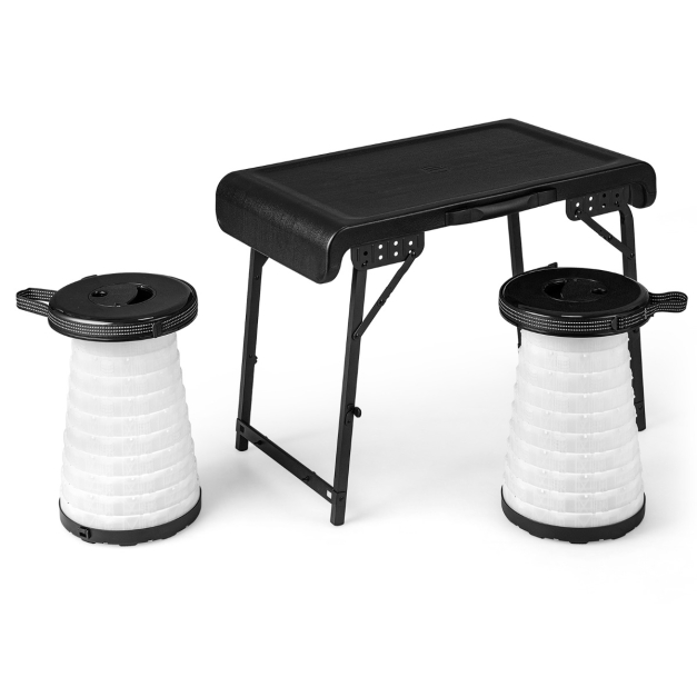 Mesa y sillas plegables portátiles para acampar, 6 sillas y 1 mesa, mesa  plegable de aluminio para picnic barbacoa, fiesta en la piscina, viajes en  la