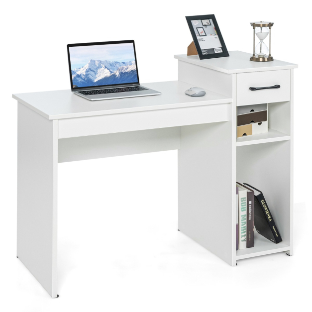 Escritorios pequeños para espacios pequeños, escritorio multifuncional para  oficina en casa con cajón, escritorio de estudio, estación de trabajo para