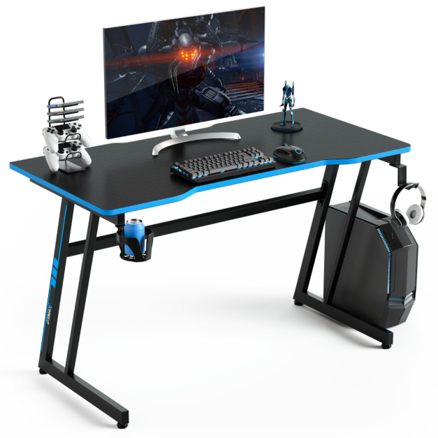Mesa de gaming y juegos de PC con pies en 'Z' 120 x 60 x 75 cm