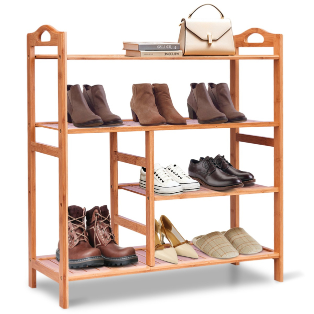 Estante sencillo para zapatos de madera sólida para el hogar de múltiples  capas, estante de bambú, dorm…