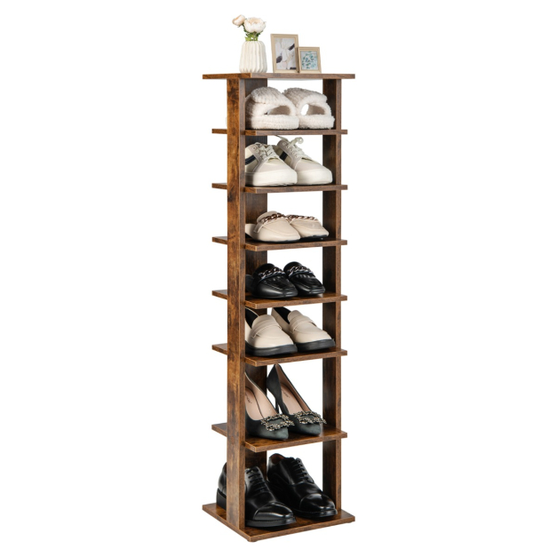 VTRIN Zapatero vertical estrecho organizador alto para armario y entrada,  10 niveles no tejidos, estante para zapatos con capacidad para 20-22 pares