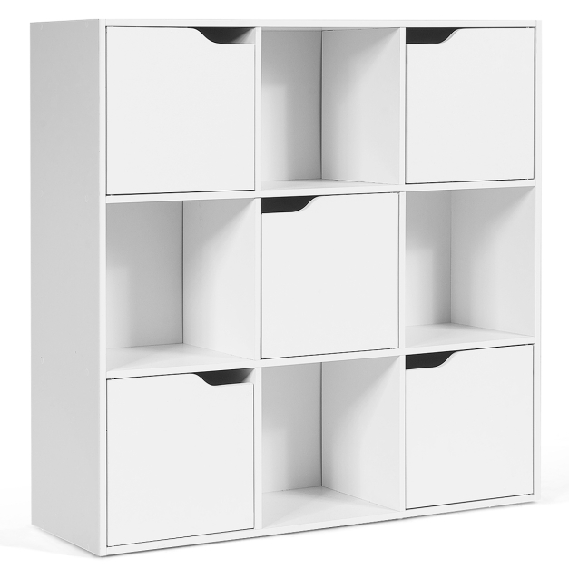 COSTWAY Librería Organizador de Madera, Mueble de 5 Cubos para Ordenar  Juguetes, Estante con 5 Compartimientos