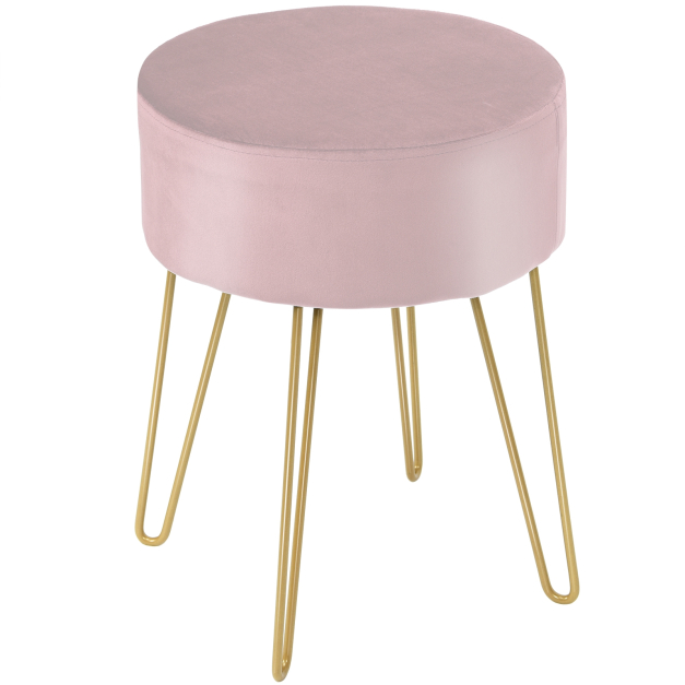  Taburete de tocador rosa, taburete moderno minimalista redondo  de metal, taburete de maquillaje para sala de estar y dormitorio (color rosa,  tamaño: 15.7 x 17.7 in) : Todo lo demás