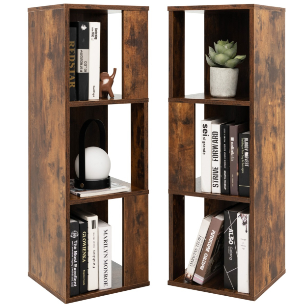 Estante para libros Estantería de escritorio de 3 niveles Estantería con  cajones Encimera de madera Estantería de almacenamiento Estante de  exhibición