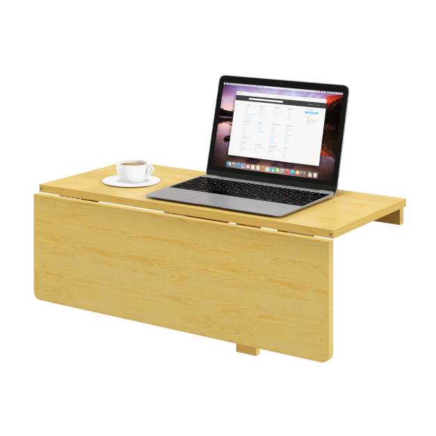Mesa plegable de pared de madera maciza, mesa de comedor plegable,  escritorio de computadora plegable, Bambú, Amarillo