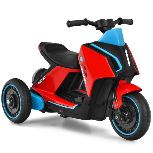 Costway Moto Montable para Niños Moto Eléctrica Juguete de Batería 6 V con  3 Ruedas Música Incorporada Focos Función Adelante y Atrás Rosa Costway