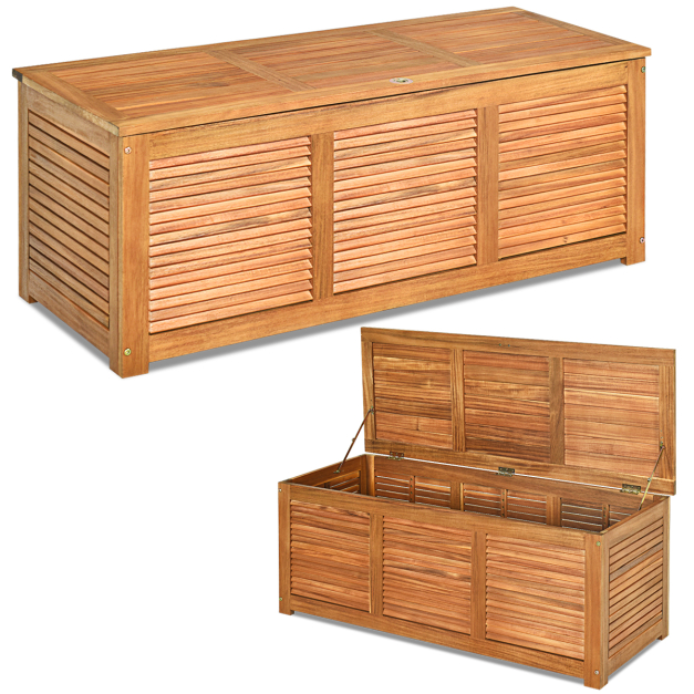 Caja de almacenaje con enrejado madera de acacia 99x55x160 cm - referencia  Mqm-311881