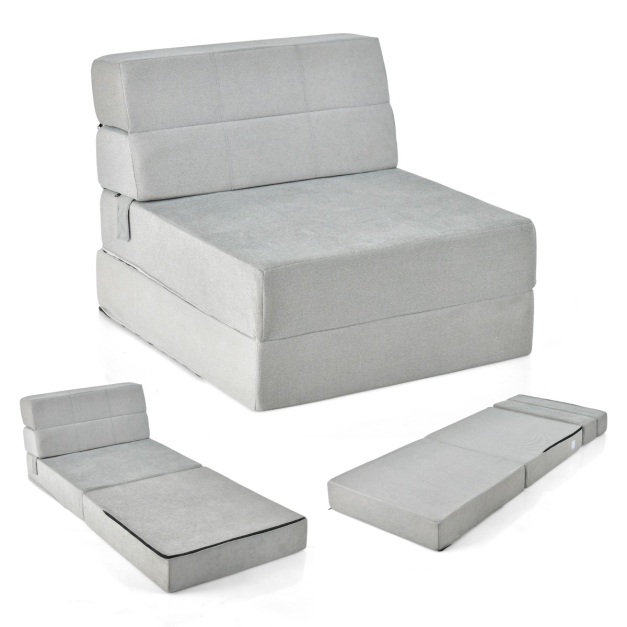 Sofá cama plegable multifuncional, sofá de 3 pliegues para espacio pequeño,  viene con tela de lino de terciopelo, sofá cama transformable para sala de