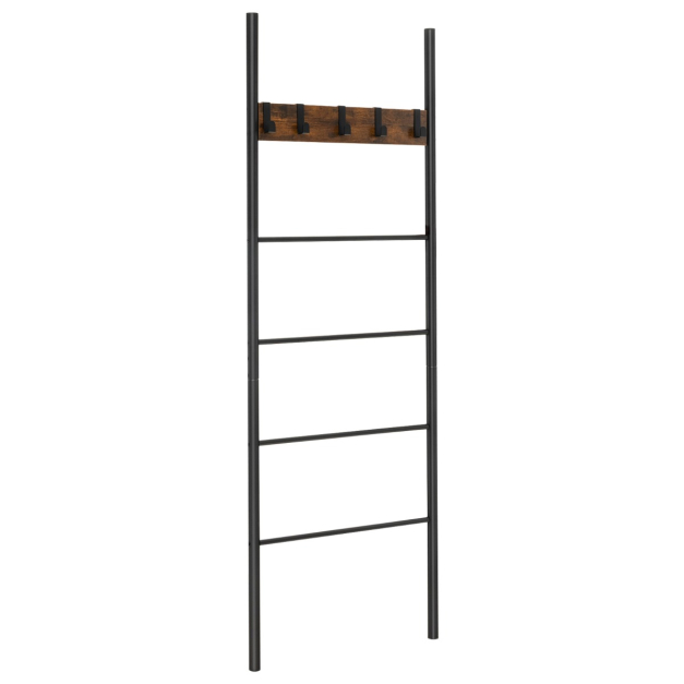 Escalera de metal negro para manta – Toallero de pared inclinado de pared  para baño decorativo, sala de estar, cocina, soporte para toallas, mantas