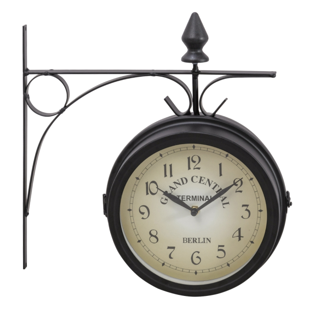 Reloj de pared Vintage de doble cara Retro Reloj de pared