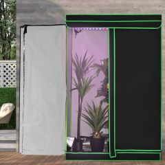 Costway Tienda Hidropónica para Plantas 120 x 60 x 180 cm Invernadero de Verduras Portátil para Jardinería Interior Negro