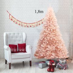 Costway 1,8m Árbol de Navidad No Iluminado con 617 Ramas Ideal para Casa Oficina Tiendas Hoteles Rosa