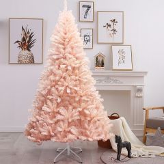 Costway 2,1m Árbol de Navidad No Iluminado con 937 Ramas Ideal para Casa Oficina Tiendas Hoteles Rosa