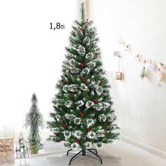 Costway 1,8m Árbol de Navidad  Nevado y No Iluminado Fácil de Montar en 100% PVC Perfecto Como Decoración