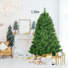 Costway 1,8m Árbol de Navidad no Iluminado con bisagras y 586 Ramas en 100% PVC perfecto como Decoración