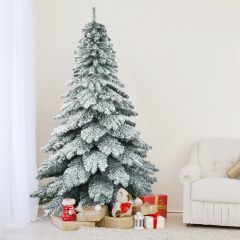 Costway 2,25m Árbol de Navidad Nevado con 1313 Ramas Abeto Artificial con Base de Metal Hojas Espesas Fácil de Montar y Desmontar
