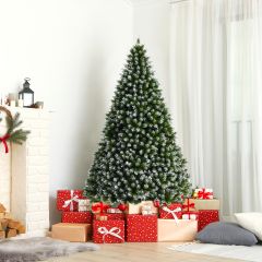Costway 150 cm Árbol de Navidad Artificial de Bisagra con 800 Ramas PVC Base Plegable de Metal Rápido de Montar