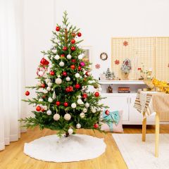 Costway 180 cm Árbol de Navidad con Bisagra Pino Artificial Hojas en Nuevo PE y PVC 815 Ramas y Base Plegable de Metal Decorativo Festivo Verde