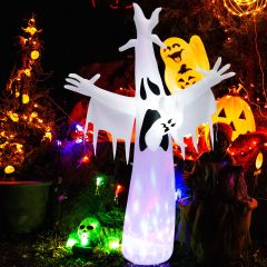 Costway Fantasma Hinchable de Halloween Decoración Festival Inflable con Luces LED Fácil de Inflar para Jardín Césped Tienda