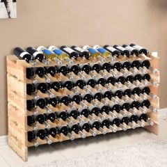 Costway Estante de Vino para 72 Botellas Botellero de Madera Sostenedor en Bodega Bar Hogar