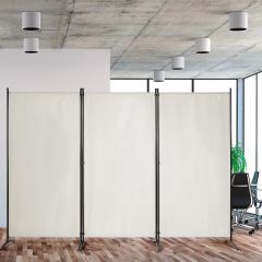 Costway Divisor con 3 Paneles Separador Plegable Pantalla de Privacidad para Casa Oficina Baño Dormitorio 260 x 183 cm Blanco