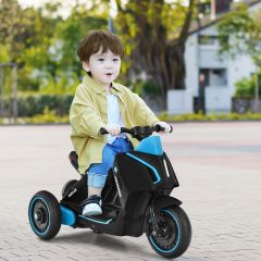 Costway Moto Eléctrica Montable 6 V para Niños Moto con 3 Ruedas Luces Coche Juguete de Batería para Niños +2 Años Negro