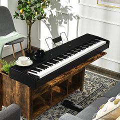 Costway Piano Digital con 88 Teclas Pesadas para Principiantes Adultos con Función MIDI y Bluetooth 135 x 32,5 x 10,5 cm