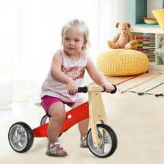 Bici y triciclo de madera 2 en 1 para niños para interior y exterior