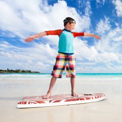 Costway Tabla de Cuerpo 93 cm Bodyboard con Cuerpo en EPS Tabla Ligera Aparato Surf con Cola Creciente para Adolescentes en Piscina y Playa