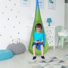 Costway Hamaca infantil para interiores y exteriores con cojín Hamaca Columpio versátil 70x160cm Verde