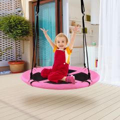 KOMFOTTEU Columpio nido de 102 cm de diámetro, altura ajustable de polipropileno y tela Oxford, columpio para interiores y exteriores, soporta 100 kg (naranja KOMFOTTEU Columpio nido de 102 cm de diámetro, altura ajustable de polipropileno y tela Oxford, columpio para interiores y exteriores, soporta 100 kg (naranja