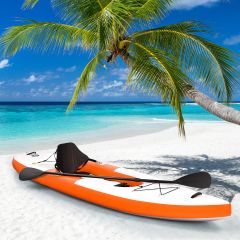 Costway Kayak Inflable para 1 Persona con Remos Regulables en Aluminio Naranja