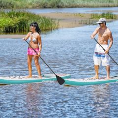 Tabla de Paddle Inflable Tabla Surf para Jóvenes y Adultos con Remo Regulable con Accesorios SUP para Pesca Navegar Yoga 320 x 76 x 15 cm